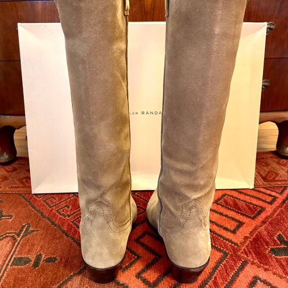 Loeffler Randall Dylan Western Suede Boots Bisque - Picture 7 of 9